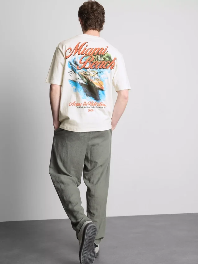T-Shirt mit Miami-Beach-Motiv