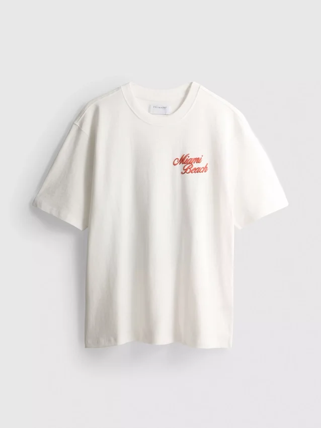 T-Shirt mit Miami-Beach-Motiv