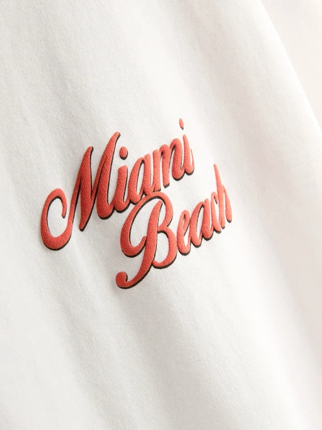 T-Shirt mit Miami-Beach-Motiv