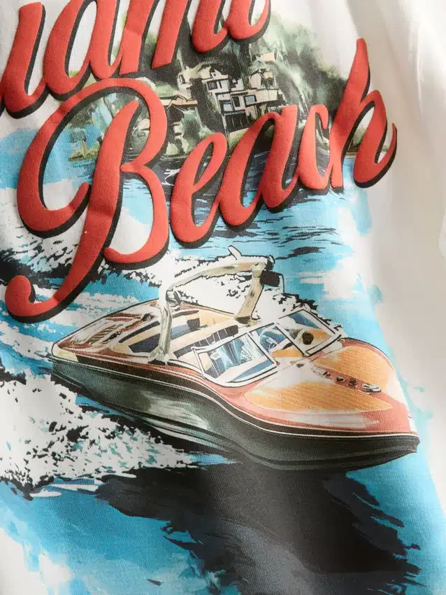 T-Shirt mit Miami-Beach-Motiv