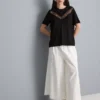 T-Shirt mit Spitzeneinsatz