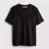 T-Shirt mit Spitzeneinsatz