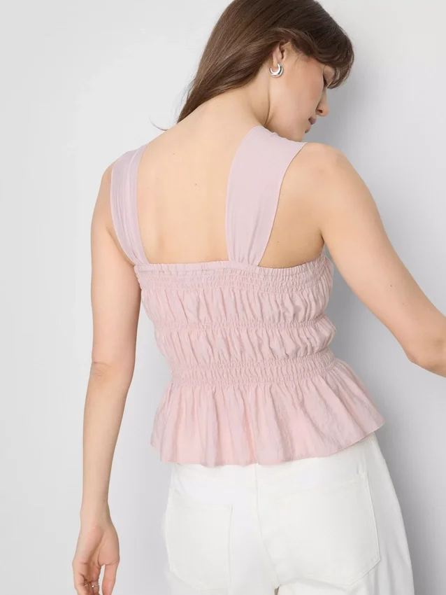 Tanktop mit gerafftem Peplum-Saum