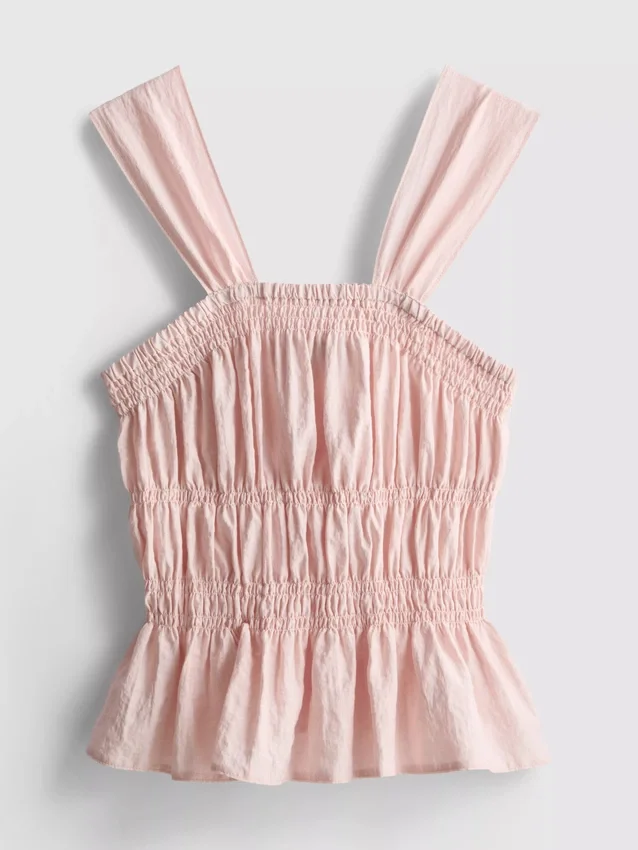 Tanktop mit gerafftem Peplum-Saum