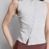 Tanktop mit Knopfleiste aus baumwollreichem Material