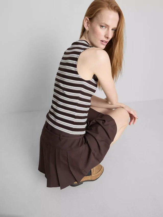 Tanktop mit Knopfleiste aus baumwollreichem Material