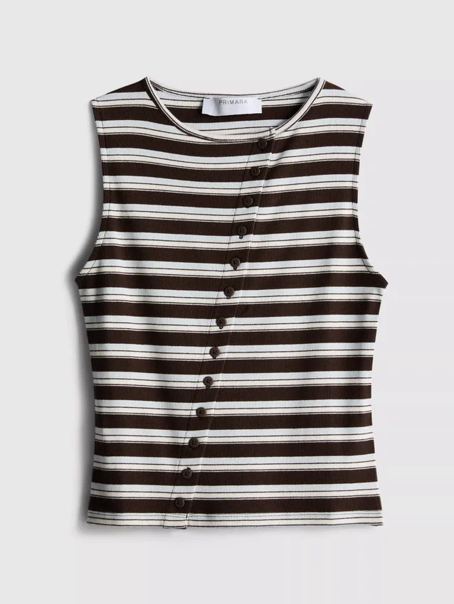 Tanktop mit Knopfleiste aus baumwollreichem Material