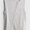 Tanktop mit Knopfleiste aus baumwollreichem Material