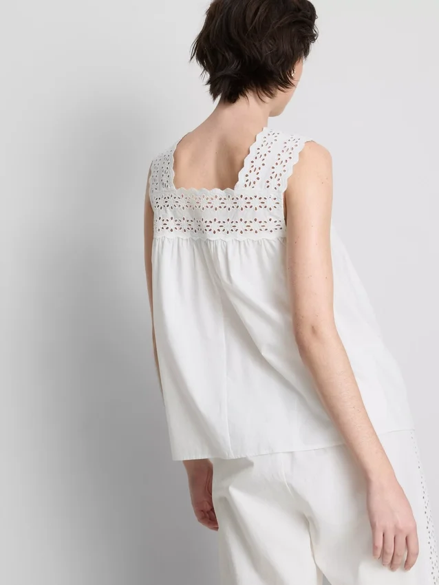 Tanktop mit Stickereieinsatz