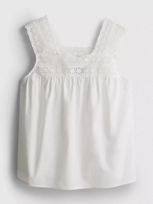 Tanktop mit Stickereieinsatz
