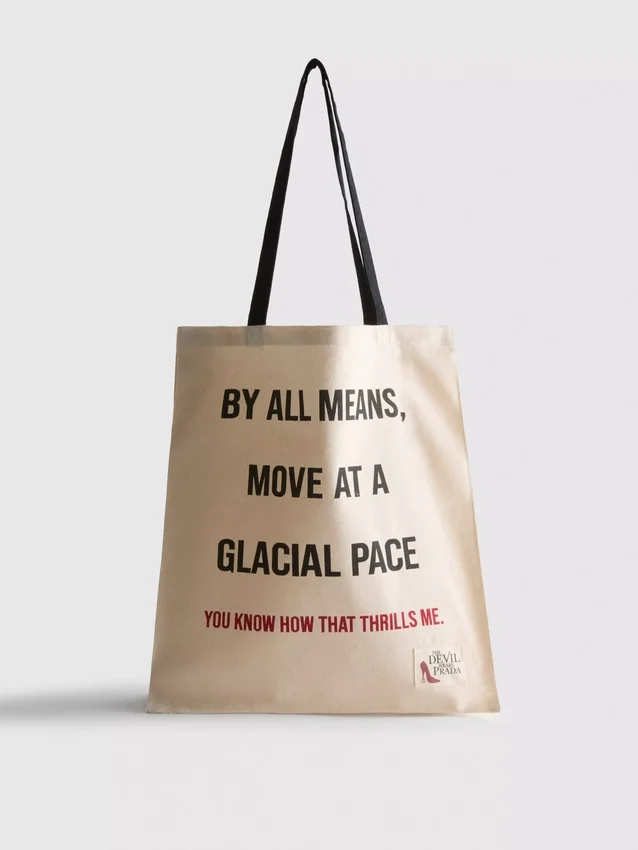 «The Devil Wears Prada»-Canvas-Slogan-Tasche