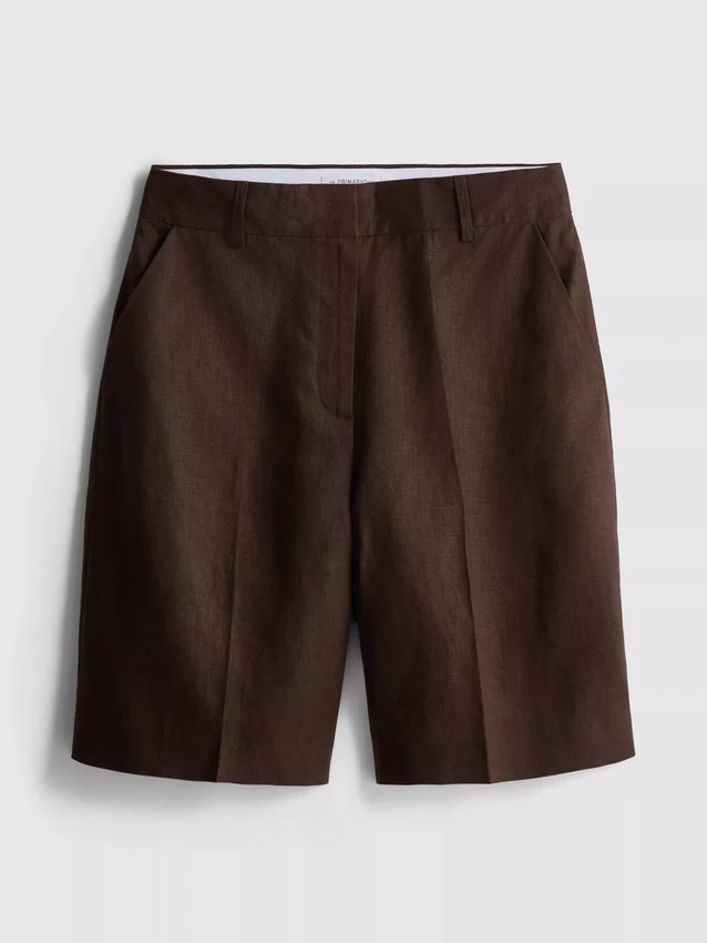 The Edit Bermuda shorts aus Leinen mit Falten