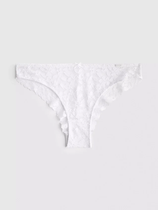 The Edit – Brasilianer-Slip mit Blumen-Spitze