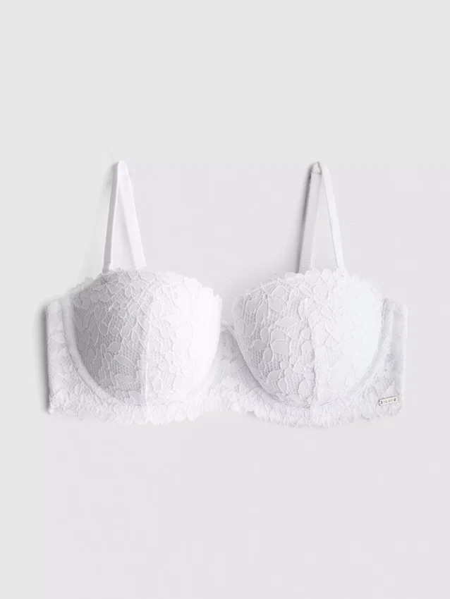 The Edit Push-up-BH aus floraler Spitze