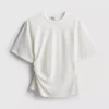 The Edit-T-Shirt mit Rüschen und asymmetrischem Schnitt