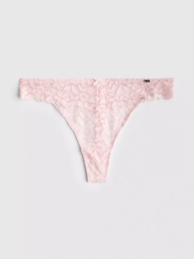 The Edit Tanga aus floraler Spitze