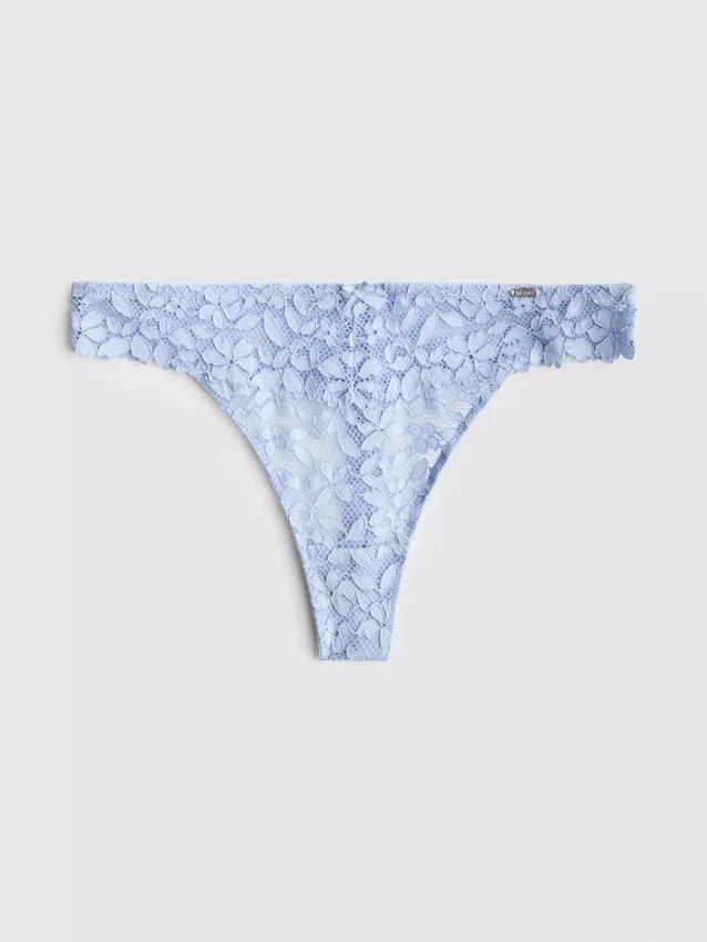 The Edit Tanga aus floraler Spitze