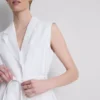 The Edit-Top aus Leinen mit Bindedetail