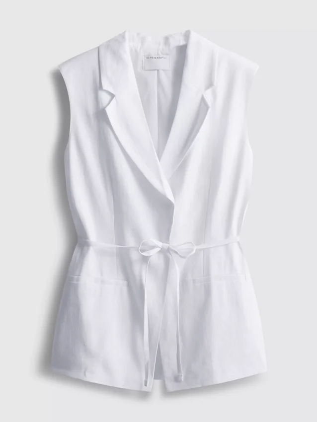The Edit-Top aus Leinen mit Bindedetail
