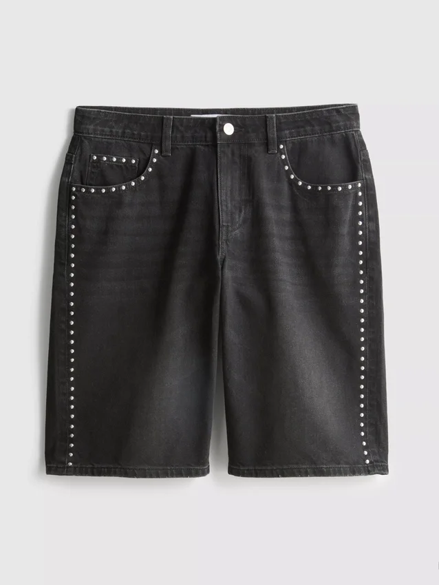 The Primark Scene | Baumwoll-Denim-Shorts mit Nieten