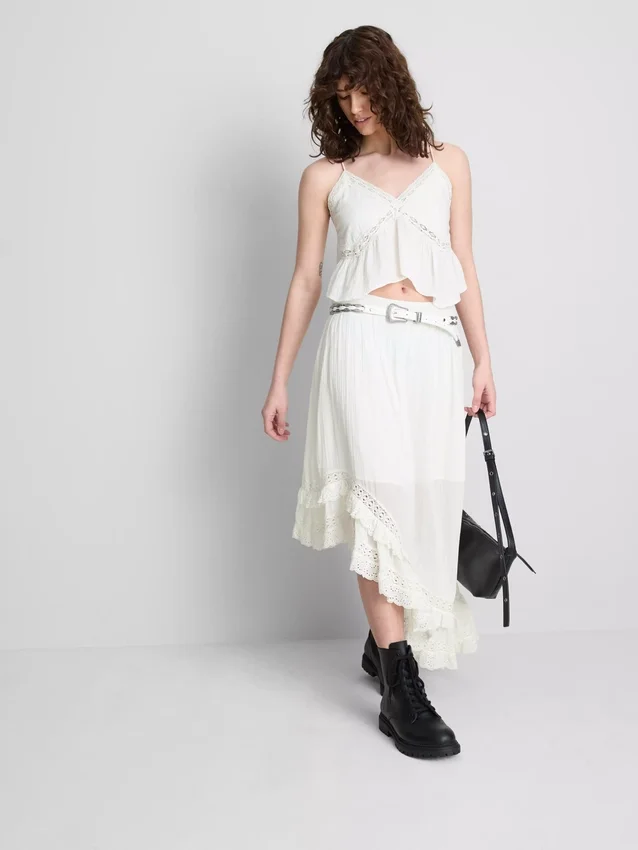 The Primark Scene | Baumwoll-Top mit Broderie-Muster, V-Ausschnitt und Spaghettiträgern