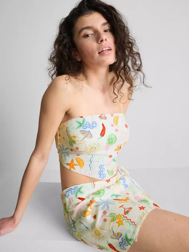 The Primark Scene | Bedrucktes, geschwungenes Bandeau-Top
