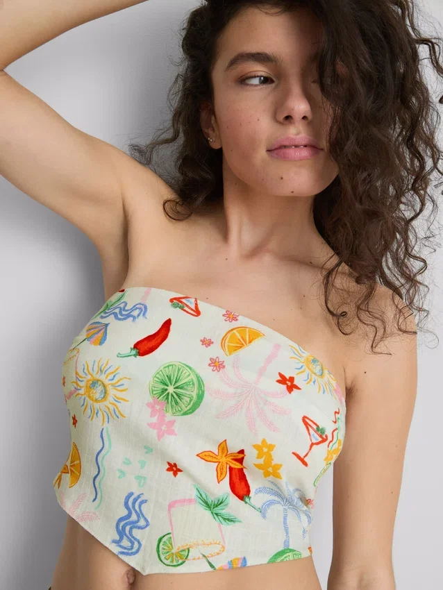 The Primark Scene | Bedrucktes, geschwungenes Bandeau-Top