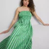 The Primark Scene | Gerafftes gestreiftes Bandeau-Midi-Kleid