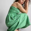 The Primark Scene | Gerafftes gestreiftes Bandeau-Midi-Kleid