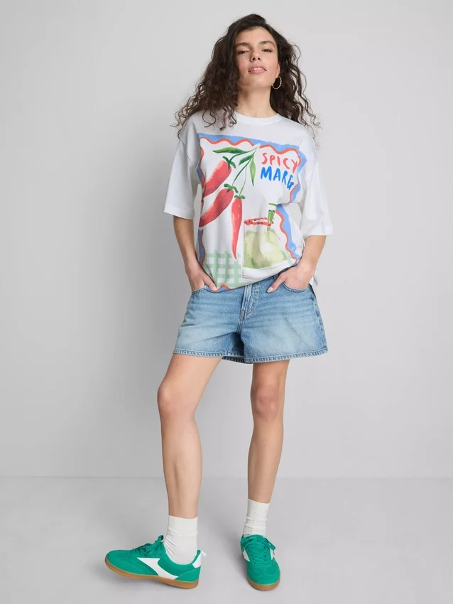 The Primark Scene | Oversized-Baumwoll-T-Shirt «Margarita»