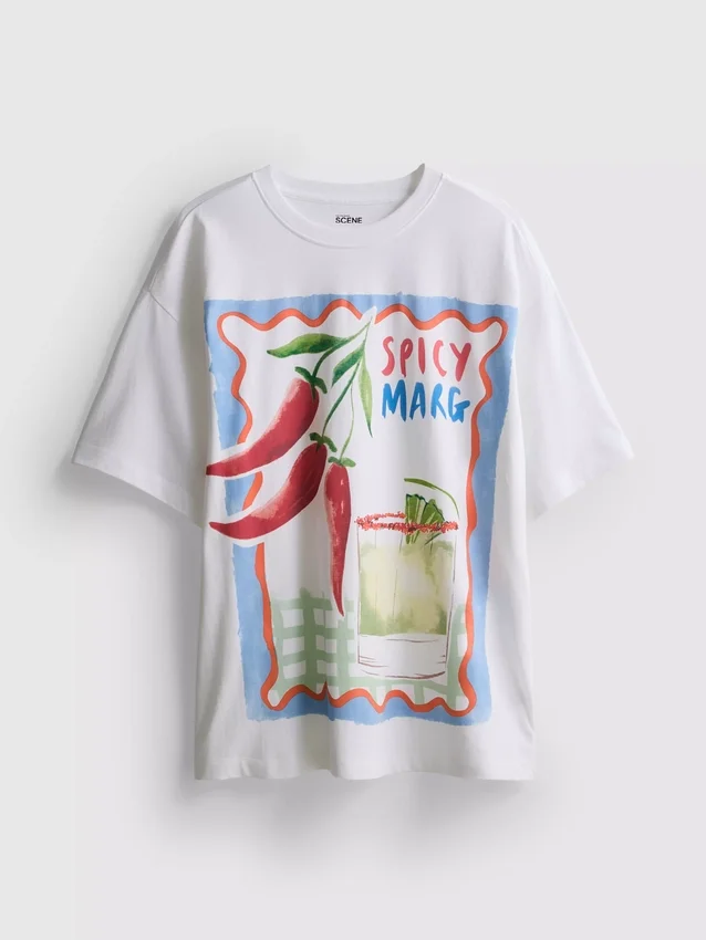 The Primark Scene | Oversized-Baumwoll-T-Shirt «Margarita»