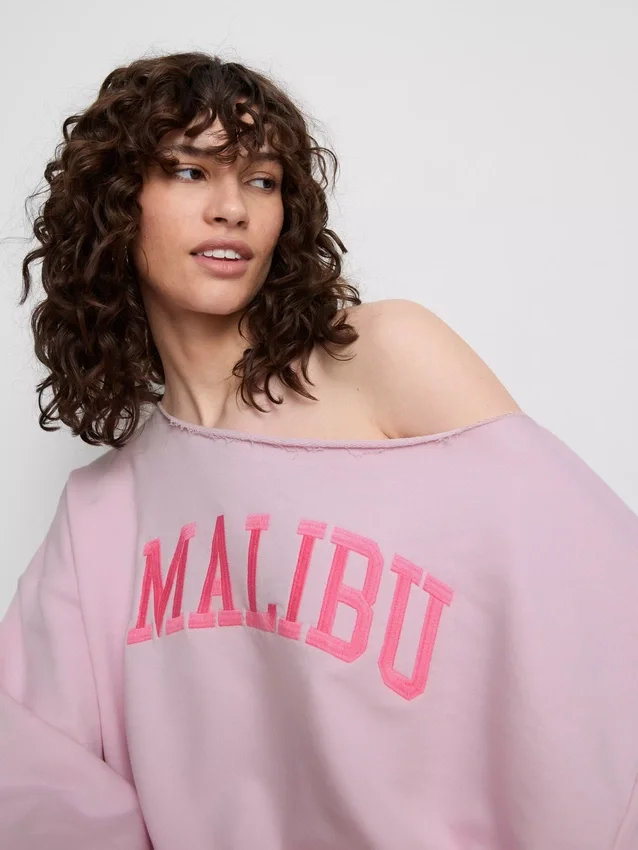 The Primark Scene | Sweatshirt mit Slogan und schulterfreiem Ausschnitt