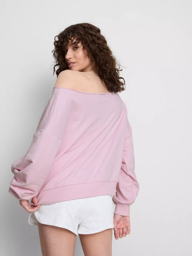 The Primark Scene | Sweatshirt mit Slogan und schulterfreiem Ausschnitt