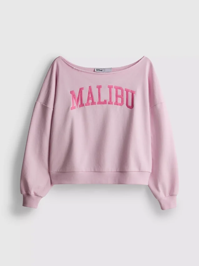 The Primark Scene | Sweatshirt mit Slogan und schulterfreiem Ausschnitt