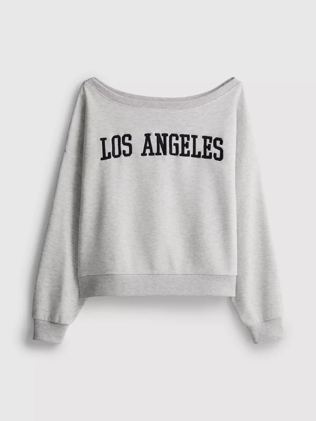 The Primark Scene | Sweatshirt mit Slogan und schulterfreiem Ausschnitt