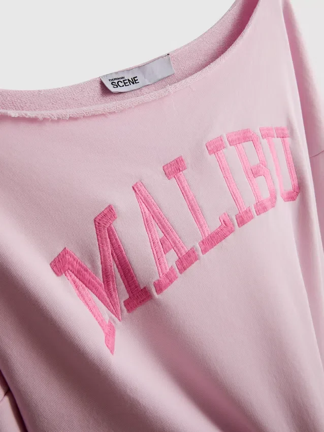 The Primark Scene | Sweatshirt mit Slogan und schulterfreiem Ausschnitt