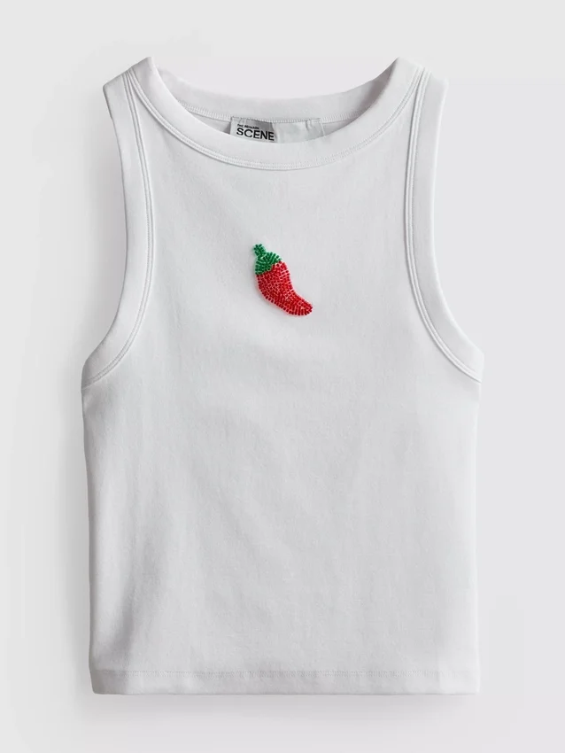 The Primark Scene | Tanktop mit Perlenverzierung aus Baumwollmischung