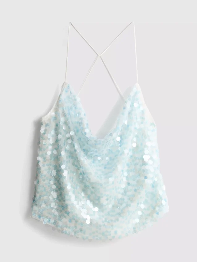 The Primark Scene | Top mit Riemchen, Pailletten und Wasserfallausschnitt