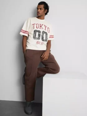 Tokyo Kurzarm-T-Shirt mit Used-Look und Grafikprint