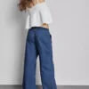 Trainingshose aus Baumwoll-Denim mit weitem Bein