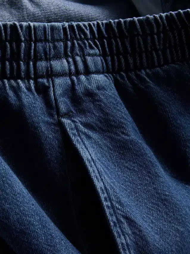 Trainingshose aus Baumwoll-Denim mit weitem Bein