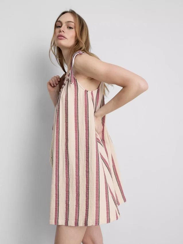 Trapez-Minikleid aus Baumwolle