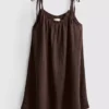 Trapez-Minikleid aus Baumwolle