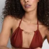Triangel-Bikini-Oberteil mit Kettenverzierung
