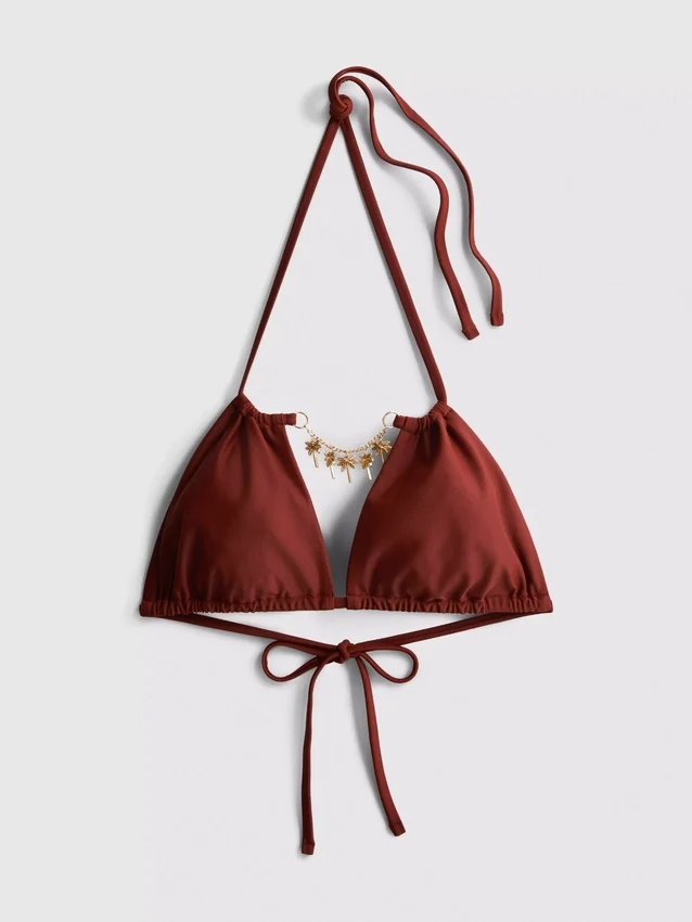 Triangel-Bikini-Oberteil mit Kettenverzierung