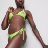 Triangel-Bikini-Oberteil mit Perlenblume