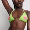 Triangel-Bikini-Oberteil mit Perlenblume