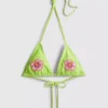Triangel-Bikini-Oberteil mit Perlenblume
