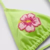 Triangel-Bikini-Oberteil mit Perlenblume