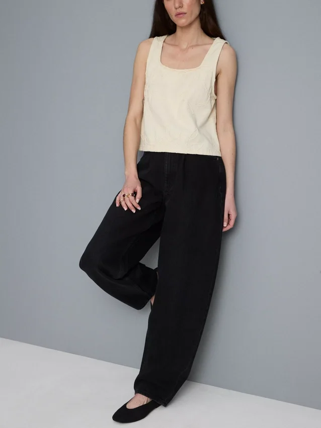 Ultimative Baumwoll-Denim-Jeans mit ausgestelltem Bein